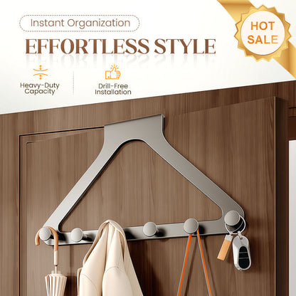 🚪 50% OFF! 🪝 6-Hook Over-the-Door Rack – No drilling, heavy-duty & space-saving ✨