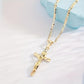 ✝️ 50% OFF NOW! ✨ Gold Crucifix Necklace – Detailed INRI Motif, Adjustable Figaro Chain & Hypoallergenic Finish 💛