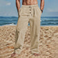👖 60% OFF NOW! ✨ Men's Casual Drawstring Pants – Breathable linen & loose fit – Decorative buttons, perfect for everyday wear or warm days 🍂