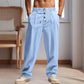 👖 60% OFF NOW! ✨ Men's Casual Drawstring Pants – Breathable linen & loose fit – Decorative buttons, perfect for everyday wear or warm days 🍂