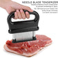 🥩 50% OFF NOW! ⏰ Meat Tenderizer with 48 Stainless Steel Blades – Tenderize in seconds – Dishwasher-safe & includes storage cover – perfect for grilling or marinating 🔪✨