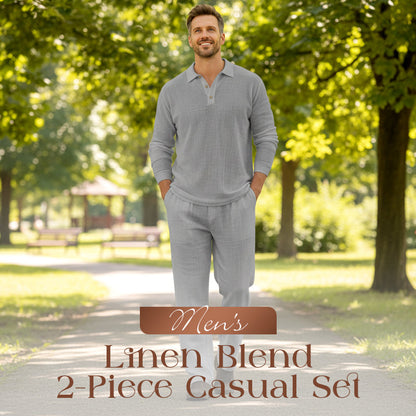 👕 50% OFF NOW! 🌿 Men's Linen Blend 2-Piece Casual Set – Breathable, Lightweight & Perfect for Summer Days ☀️