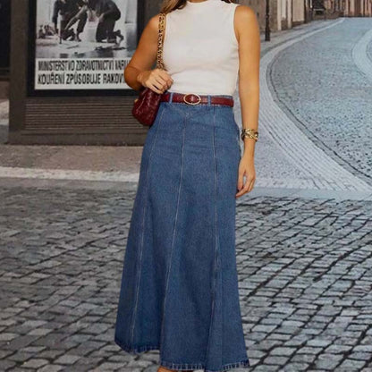 👗 60% OFF NOW! ✨ Women‘s High-Waist A-Line Denim Maxi Skirt – Flattering Fit, Stretchy Comfort & Versatile Style 👖