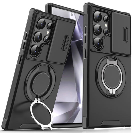 📱 50% OFF NOW! 💎 Magnetic Stand Phone Case for Samsung – Slide camera cover, 360° ring grip & kickstand – Full protection & hands-free viewing ✨