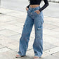 👖 50% OFF NOW! 🛍️ Women's Wide-Leg Denim Cargo Jeans – Spacious pockets, relaxed fit & stylish for daily wear ✨
