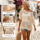 👙 50% OFF NOW! 🌺 Women's Floral Jacquard Beach Cover-Up – Breathable Hollow-Knit & Includes Bikini Set for Perfect Beach Style 🏖️