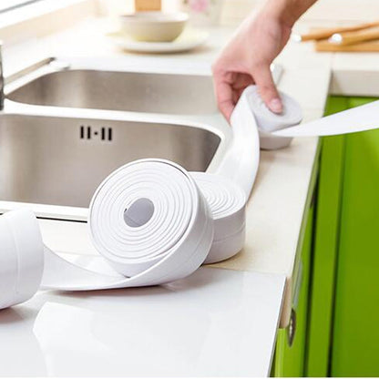 🛠️ BUY 2 GET 1 FREE! ✨ 3-Pack White Waterproof Caulk Tape – 9.6m Total, Say Goodbye to Mouldy Gaps & Ugly Seals for Bathroom & Kitchen 🚿