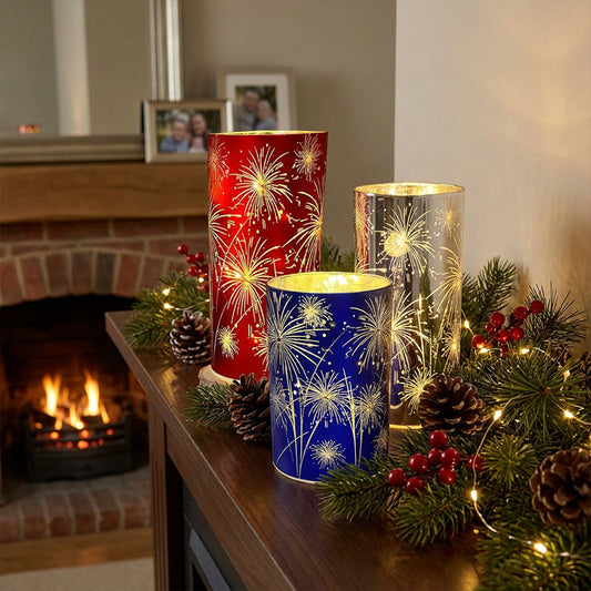 🕯️ 50% OFF NOW! 🎆 Flameless Fireworks Candle Lamp – Flickering Flame Effect, Safe & Perfect for Parties & Ambiance ✨