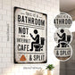 🚽 50% OFF NOW! 🧻 Vintage Tin Sign – "This Is a Bathroom, Not an Internet Cafe" & "Split" Sign, Funny Wall Art for Bathroom & Toilet 🏠