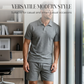 👕 50% OFF NOW! 🔥 Men's Diamond Print 2-Piece Set – Soft, Breathable Top & Easy Shorts, Perfect for BBQs & Coffee Dates ☕️
