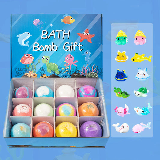 🛁 50% OFF NOW! 🎁 12-Piece Bath Bomb Gift Set for Kids – Colorful, Skin-Safe Fizzies with Surprise Toys Inside, Perfect for Party Favors ✨