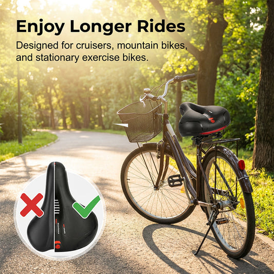 🚲 50% OFF NOW! 🔈 Ergonomic Breathable Bicycle Saddle with Memory Foam – Pressure-relieving, shock-absorbing & comfortable for long rides 🔥