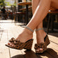 👡 60% OFF NOW! 🐆 Square Toe Leopard Slip-On Heeled Sandals – Chic Design, Comfortable Heel & Easy to Wear 🌸