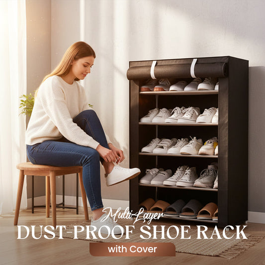 👟 50% OFF NOW! 🧺 Multi-Layer Dust-Proof Shoe Rack with Cover – Zippered closure, breathable mesh & space-saving – keeps shoes organized, clean and dust-free 🏠
