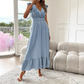 👗 50% OFF NOW! 💃 V-Neck Ruffled Waist-Defining Maxi Dress – Flattering Fit, Elegant Design & Perfect for Any Occasion 🌸