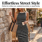 👗 60% OFF NOW! ✨ Sleeveless Striped Ribbed Knit Dress – Figure-Hugging, Comfortable & Perfect for Summer & Casual Wear 🌸