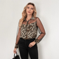 👚 50% OFF NOW! 🐆 Women's Leopard Print Shirt with Contrast Mesh – Long Sleeve, Flattering Fit & Versatile for Office-to-Evening ✨