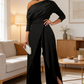 👗 50% OFF NOW! ✨ Women's Elegant One-Shoulder Jumpsuit – Wide-Leg Flow, Wrap Skirt Detail & Premium Breathable Fabric for a Chic Look 💃