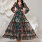 👗 50% OFF NOW! 🌸 Romantic V-Neck Lantern Sleeve Floral Dress – Elegant, Flowy & Perfect for Special Occasions ✨
