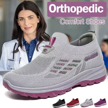 👟 50% OFF NOW! 🦶 Fly Knit Woven Orthopedic Arch Support Slip-on Shoes – Breathable, Cushioned & Perfect for All-Day Comfort 👣