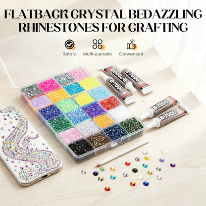 💎 Save 50%! ✨ Flatback Crystal Rhinestones – Bedazzling set & easy to apply ✨
