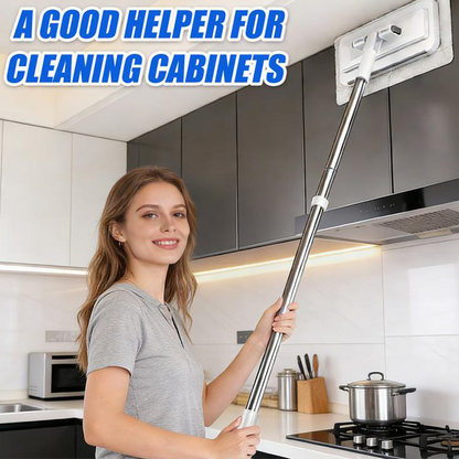 🧹 50% OFF NOW! ✨ Telescopic Flat Dust Mop – Long handle, shark-tooth lock & deep-cleaning – Perfect for ceilings, cabinets & walls 🏠
