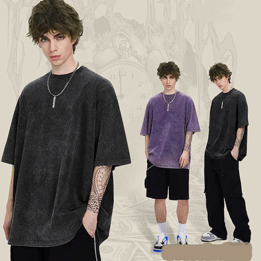 👕 50% OFF NOW! 🌿 Loose Vintage Solid Color Short Sleeve Top – Comfortable Fit, Classic Vintage Style & Breathable Fabric ✨