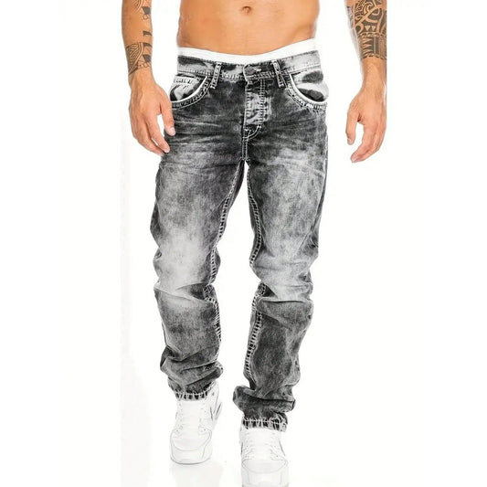 👖 60% OFF NOW! 🔥 Men's Fashion Creative Stretch Denim Jeans – Minimalist Style, Perfect for Summer & Emo-Inspired Look 💙