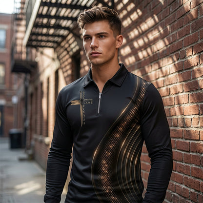 👕 50% OFF NOW! 🔥 Men's Casual Retro Long Sleeve Zip-Up Polo Shirt – Classic Style, Soft Fabric & Perfect for Daily Wear 🏠
