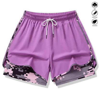 🩳 50% OFF NOW! ✨ 2-in-1 Athletic Shorts – Breathable Fabric, Camo Liner & Side Pockets for Women 🏃‍♀️