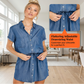 👗 50% OFF NOW! 🔥 Women's Casual Denim Shirt Dress with Drawstring Waist – Soft, breathable & adjustable – Perfect for summer, beach or casual outings – relaxed and chic 🌸