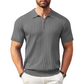 👕 50% OFF NOW! ⚡ Men's Short Sleeve Ribbed Knit Zip-Up Shirt – Soft & stretchy – Modern fit, breathable – perfect for casual days or layering under jackets 🔥