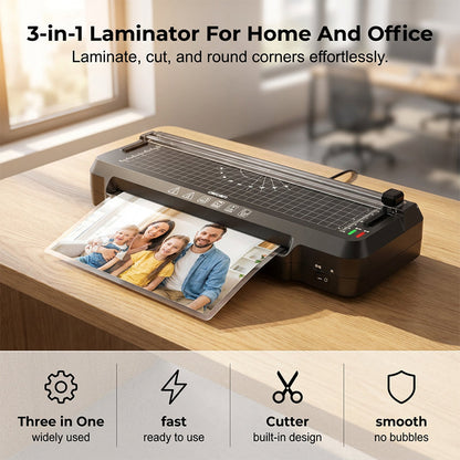 📄 60% OFF NOW! 🔥 A4 Thermal Laminating Machine with Paper Trimmer & Corner Rounder – Versatile, Compact & Perfect for Office & Crafting ✨