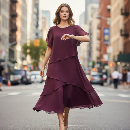 👗 50% OFF NOW! ✨ Elegant Layered Dress with Flutter Sleeves – Flowy Design, Feminine Details & Perfect for Any Occasion 🌸
