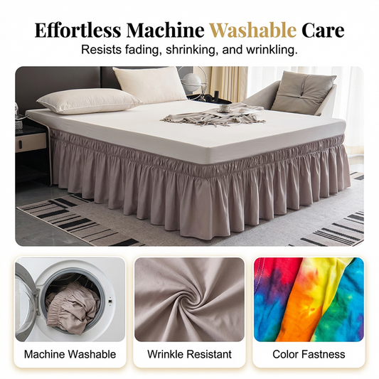 🛏️ 50% OFF NOW! 🔥 Effortless Setup Elastic Bed Skirt – Wrinkle-resistant & fitted corners – Stretches to fit most mattresses – hides under-bed clutter instantly 🧺