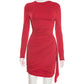 👗 50% OFF NOW! 🔥 Long Sleeve Ruched Bodycon Mini Dress – Flattering Fit, Stretchy Fabric & Perfect for Night Out 💃