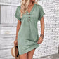 👗 50% OFF NOW! ⏰ Women's Fashion V-Neck Button Dress – Timeless solid colors & soft fabric – Rolled sleeves, flattering & breathable – perfect for work, brunch or summer days 🌸