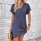 👗 50% OFF NOW! ⏰ Women's Fashion V-Neck Button Dress – Timeless solid colors & soft fabric – Rolled sleeves, flattering & breathable – perfect for work, brunch or summer days 🌸