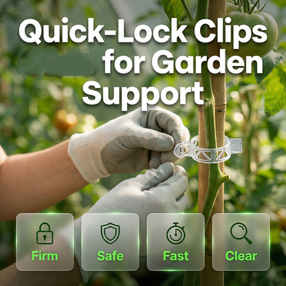 🧷 50% OFF NOW! ⚡ 100 PCS Quick-Lock Plant Support Clips – Sturdy & reusable – Easy install, perfect for vines, tomatoes or garden training – strong hold without damage 🌱✨