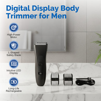 🪒 50% OFF NOW! ⚡ Digital Display Body Trimmer for Men – Precision Trimming, LED Display & Skin-Safe Grooming 🔋