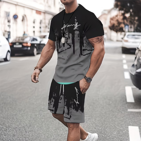 👕 60% OFF NOW! 🔥 Men's Graphic Print T-Shirt & Shorts Set – Soft Fabric, Bold Design & Perfect for Summer Days ☀️