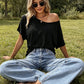 👚 50% OFF NOW! 🌊 Women's Casual Off-Shoulder Short Sleeve T-Shirt – Soft & breathable – Flirty neckline, relaxed fit – perfect for summer days or beach cover-ups ☀️