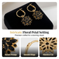 🌹 50% OFF NOW! 🖤 Black Flower Dangle Earrings – Elegant Design, Lightweight & Perfect for Evening Wear or Daily Sophistication ✨