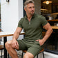 👕 50% OFF NOW! ⏰ Summer Casual Zip-Neck Shirt & Shorts Set – Breathable, stylish & perfect for hot days – lightweight 2-piece comfort 🩳