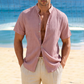 👕 50% OFF NOW! ✨ Men's Summer Stand Collar Short Sleeve Shirt – Breathable & lightweight – Modern fit, perfect for casual days or beach vacations – easy care 🌊