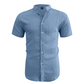 👕 50% OFF NOW! ✨ Men's Summer Stand Collar Short Sleeve Shirt – Breathable & lightweight – Modern fit, perfect for casual days or beach vacations – easy care 🌊