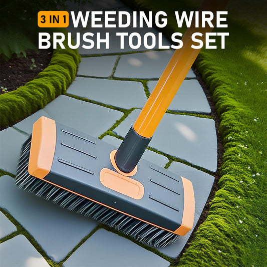 🌿 50% OFF NOW! 🧹 3-in-1 Weeding Wire Brush Tools Set – Durable Steel Brushes, Ergonomic Handle & Perfect for Patios, Driveways & Garden Paths 🏡