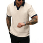 👕 50% OFF NOW! ✨ Men's Casual Textured Top – Contrast Collar & Knit Fabric – Versatile, easy care & perfect for office or relaxed weekends 🎩