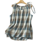 👚 50% OFF NOW! 🌸 Women's Plaid Tie-Shoulder Sleeveless Top – Adjustable straps & lightweight – Breezy fit, perfect for summer days or beach cover-ups – cute and casual 🏖️