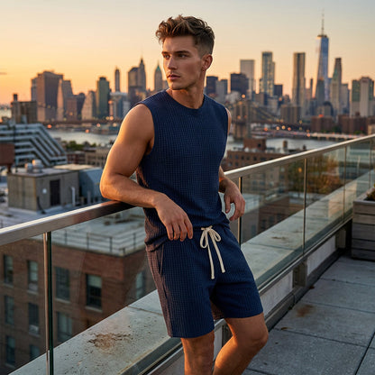 👕 50% OFF NOW! 🔥 Men's Casual Sportswear Tank Top & Shorts Set – Breathable & quick-dry – Perfect for gym, running or summer lounging – relaxed fit and comfy 🩳